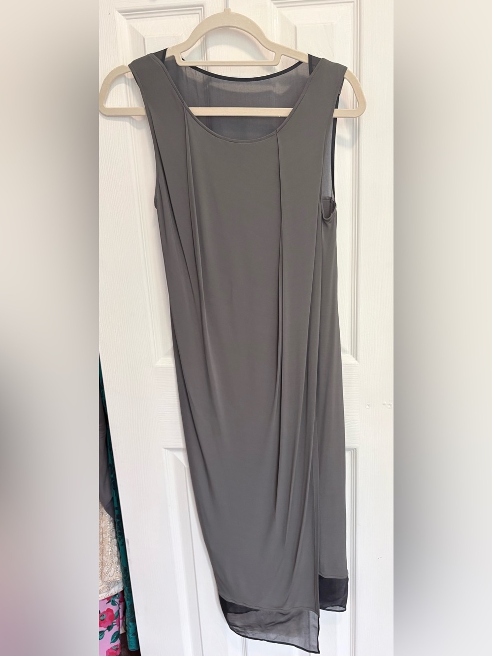 Helmut Lang Gray Sleeveless Maxi Dress Skirt